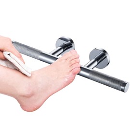 Sanliv Shower Foot Rest, Bathtub Foot Ledge for Shaving Legs, Wall Mounted Shower Step, Knurled Brass Bar Footrest in Polished Chrome