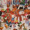 David Textiles Christmas Fabric Barnyard Animals Quilters Cotton BY THE