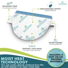 NOVEHA EXPRESS Warm Compress Individual Eye Mask | Moist Hot Technology For Sensitive Dry Eyes - Relieves Stye & Pink Eye - Reusable Heat Water Treatment for Irritated Eyes and Eyelid Lumps