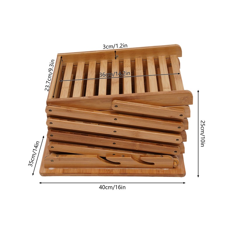 Bamboo Magazine Rack Literature Display Stand Height Adjustable Floorstanding