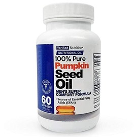 100% Pure Pumpkin Seed Oil - 60 Soft Gels Containing a Rich Nutrient Profile Found in Genuine Whole Foods - Men's Super Comfort Formula - Nutritional Oil Rich in Essential Fatty Acids - 1 Bottle