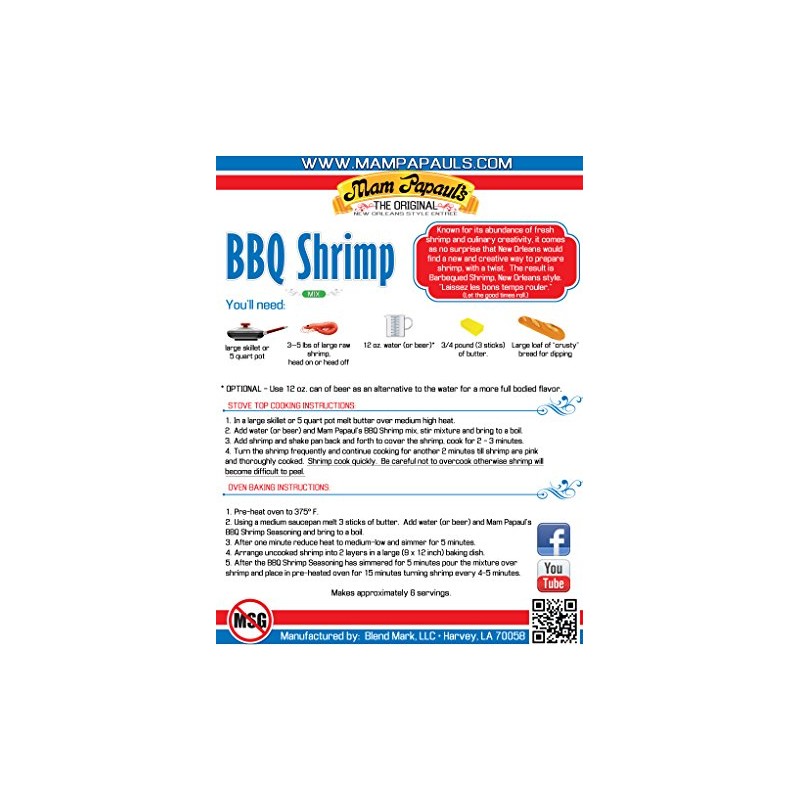 Mam Papauls Mix Barbecue Shrimp, 2 oz