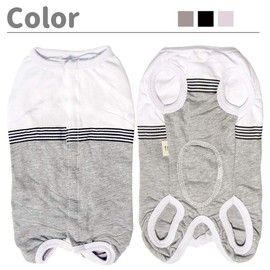 Kukaster Kuveela Pet Post-Operation Dog Clothes, Dog Outfit, Coveralls, Cone Replacement, Unisex, Weaning, For Skin Conditions, Breathable, Summer, For Small and Medium Dogs, Gray #14