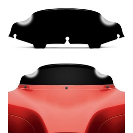 6" Wave Windshield Windscreen Compatible with Harley Davidson Touring Electra Glide Street Glide Tri Glide Ultra Classic Ultra Limited 1996-2013 (Black)
