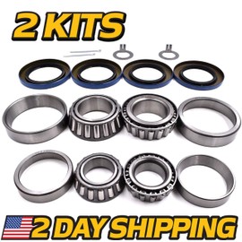 HD Switch 2 Trailer Wheel Hub Rebuild Kits 5200 6000 lb Axles: 25580/25520 & 15123/15245 Bearings, 21333TB 22333TB 10-10 10-36 Seals - Sport Utility Cargo, Pop Up Camping RV Horse Livestock Car Hauler