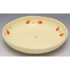 窯元 sousen Medium Plates White 21 cm Seto Ware Variety Dishes Fruit (Strawberry)