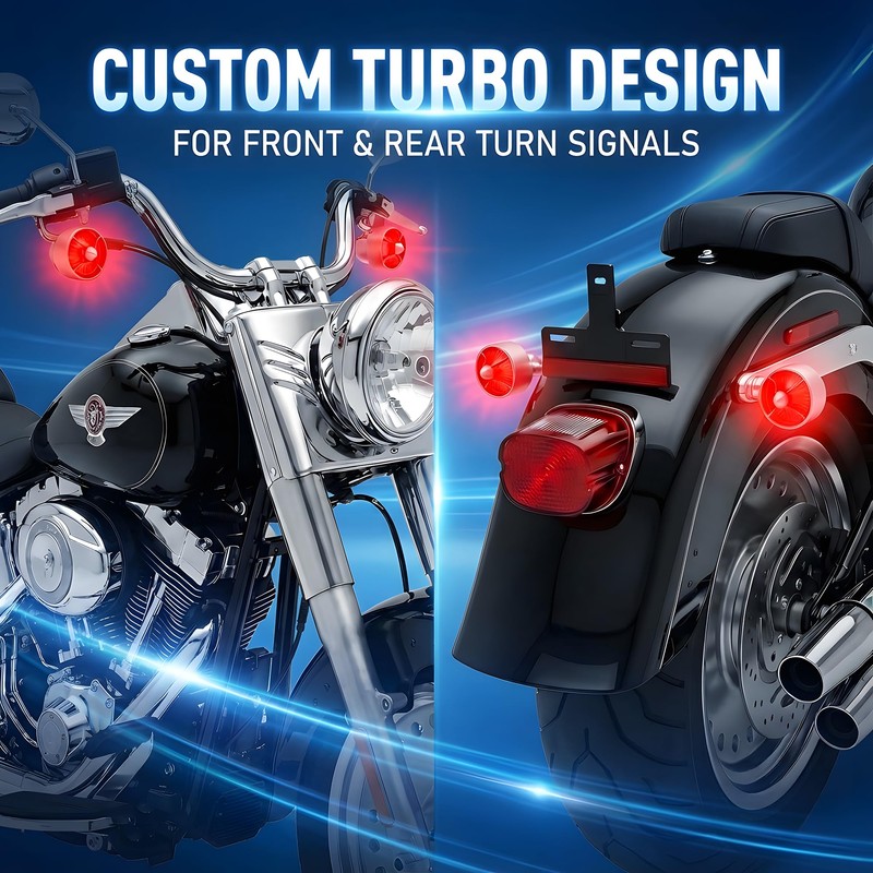 BOSYCY Motorcycle 2" Turn Signals' Lens Caps 2 Pack Turbo