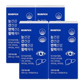 Mompick Eye Health Liver Health Immune Health Vitality Care Lutein Milk Thistle Zinc Nutrients, 4 Pieces, 60 Servings / 맘픽 눈건강 간건강 면역건강 활력 케어 루테인 밀크씨슬 아연 영양제, 4개, 60회분