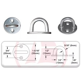Unbranded 3/16” STAINLESS STEEL MARINE ROUND PAD EYE PLATE FOR BOAT