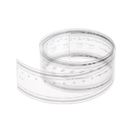 HARFINGTON Film Flexible Ruler 70cm 0.1mm Scale with R Angle & Width Lines PET Plastic Folding Straight Ruler Calibration Soft Ruler Measuring Tool for Factory, Transparent