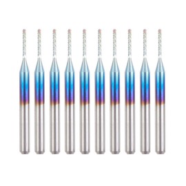 10Pcs Blue Tungsten Steel Engraving Machine, Rotary Burr Router Bits for DIY Woodworking, Carving, Metal Polishing, Engraving, Drilling, 1.0mm