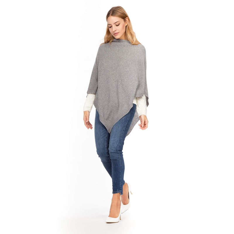 Marine Cashmere - Cashmere Blend Poncho for Women Delicate and