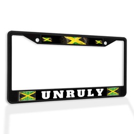 Metal Insert License Plate Frame Unruly Jamaican Jamaica B Weatherproof Car Accessories Black 2 Holes Solid Insert