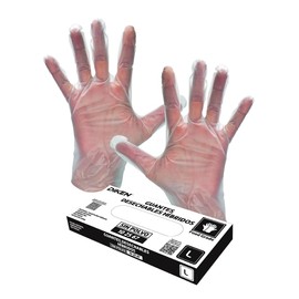 DIKEN 100 Guantes Híbridos - Grado Alimenticio - SIN Polvo, Guantes de polímero elástico TPE. (Grande)