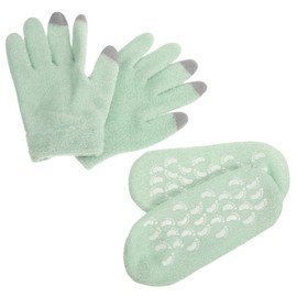 Minkissy Fingerless Gloves Moisturizing Socks Set Overnight Hand Mask Gloves for Moisturizing Dry Cracked Hand Foot Care