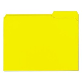 Universal 16164 Colored File Folders, 1/3 Cut Assorted, Two-Ply Top Tab, Letter, Yellow (Box of 100)