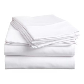 Vianney Sabanas Blancas 100% Algodon Matrimonial Cabos Lisas Vianney