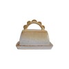 Bloomingville Stoneware Butter Dish with Scalloped Handle, Caramel