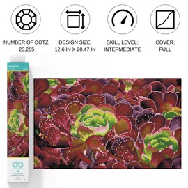 DIAMOND DOTZ Succulents Diamond Painting Kits for Adults - Diamond Art Kits a Relaxing Creative Craft Kit with Dotz Gems 12.6x20.5
