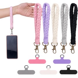 Krijuess 5 PCS Charm Cell Phone Wrist Strap Lanyard with Tether Tabs,Anti LossTheft,Unisex for Gym Travel