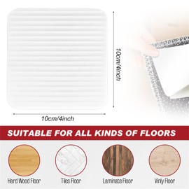 Rug Gripper Carpet Tape Non Slip Rug Pads Grippers Washable Reusable Anti Curling Carpet Grips Stickers for Carpet, Hardwood Floors, Tile, Mats (10x10cm Square, 4 Pack)