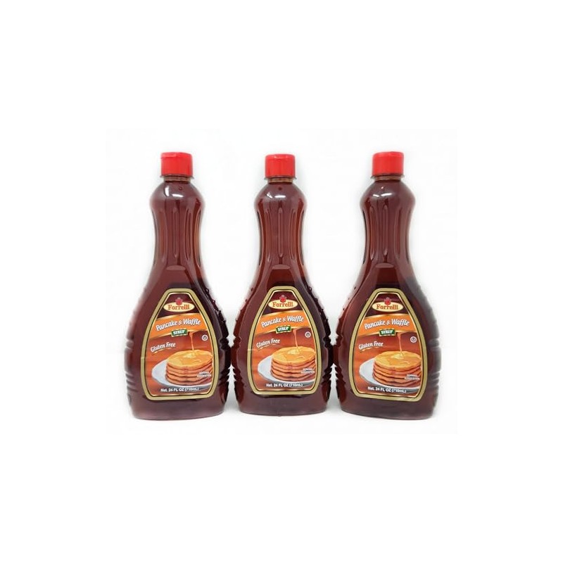 3 Pack of Pancake and Waffle Syrup Forrelli Gluten Free