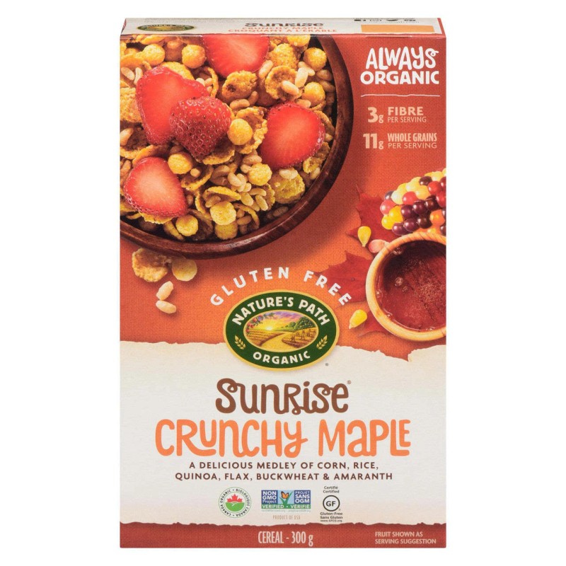 Nature's Path Sunrise Crunchy Maple, Gluten Free, Organic Cereal, 300g/10.5