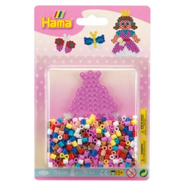 Hama Perlen 4181 Little Princess Set with Approx. 450 Colourful Midi Iron-On Beads with Diameter 5 mm Pin Plate Including Ironing Paper Creative Craft Fun for Young and Old