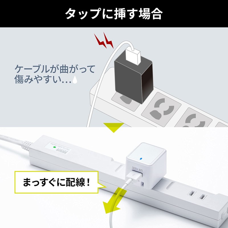Sanwa Supply ACA-IP79W Cube USB Charger (2.4A, White)