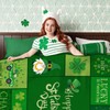 Fuzzy St. Patrick's Day Blanket Gnome Clover Hat Truck Plaid