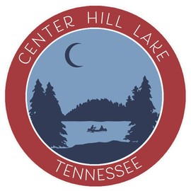 Center Hill Lake, Tennessee Crescent Moon Boat Vinyl Printed Die-Cut Decorative Auto Decal Sticker Appliques ~ Lake Life Adventure Series
