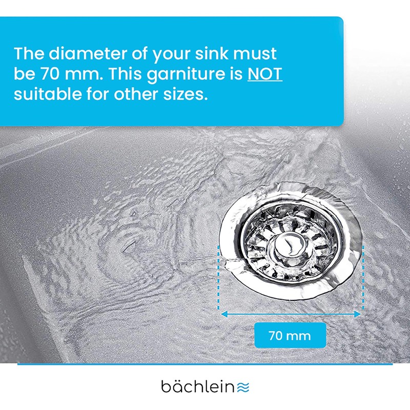 Bächlein Pop-Up Drain Fitting for the Sink, Diameter 70 mm