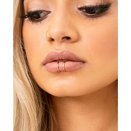 AVYRING Fake Nose Ring CZ Dangle Nose Cuffs Gold Faux Septum Flower Opal Heart Clip on Nose Jewelry for Women Non Pierced Jewelry