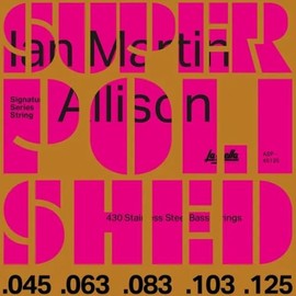 La Bella ASP-45125 Ian Martin Allison Signature Super Polished Stainless Steel Bass – 5-String Set 45-125