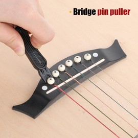 Guitar Tools, Guitar String Winder, Professional Bridge Pin Puller and Cutter Musical Instrument String Winder 3 In 1 Tool for Repairing Restringing of Acoustic Electric Guitars (Black)