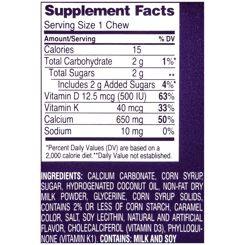 Viactiv Calcium +D Supplement Soft Chews, Caramel, 100-Count