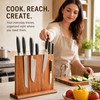 Acacia Wood Magnetic Knife Holder Stand for Kitchen Countertop