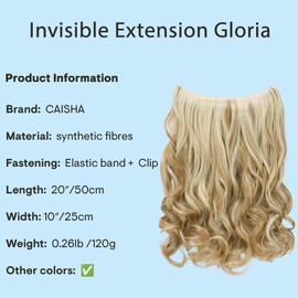 CAISHA by PRETTYSHOP E107-1 50 cm 1 Weft Extension with Elastic Band Extensions Hair Piece Light Wavy Blonde Mix Strands