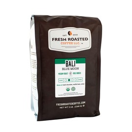 Fresh Roasted Coffee, Organic Bali Blue Moon, 5 lb (80 oz), Medium Roast, Kosher RFA, Whole Bean