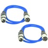 Paccs 2 x 1 m Microphone Cable Blue XLR Male