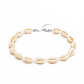 BERGERLIN Shell Necklace for Men and Women with Gold-Plated Clasp and Certification of Authenticity - Shell Necklace, Shell Choker, Stainless Steel