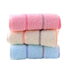 FOMIYES 3pcs Pure Cotton Face Washer Cleaning Cloths Soft Rough Cloth for Face Absorbent Towel Random Color