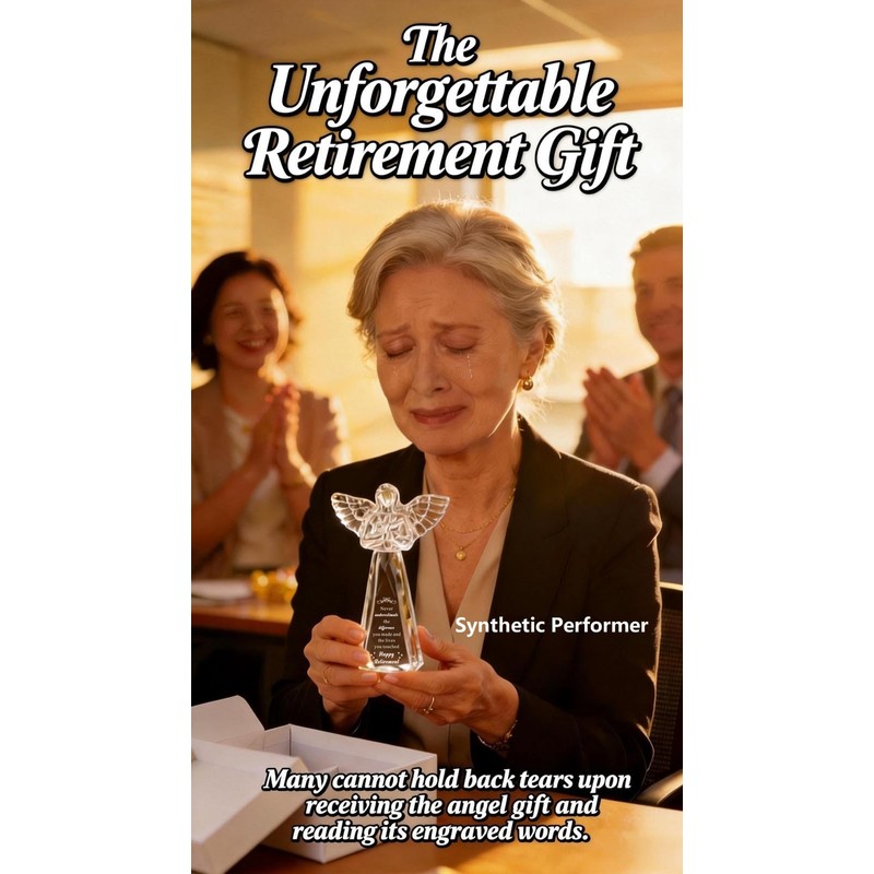CNCRMEM Retirement Gift for Woman Engraved Crystal Angel