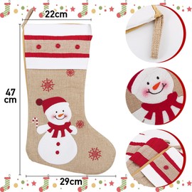 BOFUNX Pack of 4 Christmas Stocking for Filling and Hanging, Large Christmas Stockings, Hanging Stockings for Fireplace, Shop Window, Christmas Tree, 47 x 22 cm