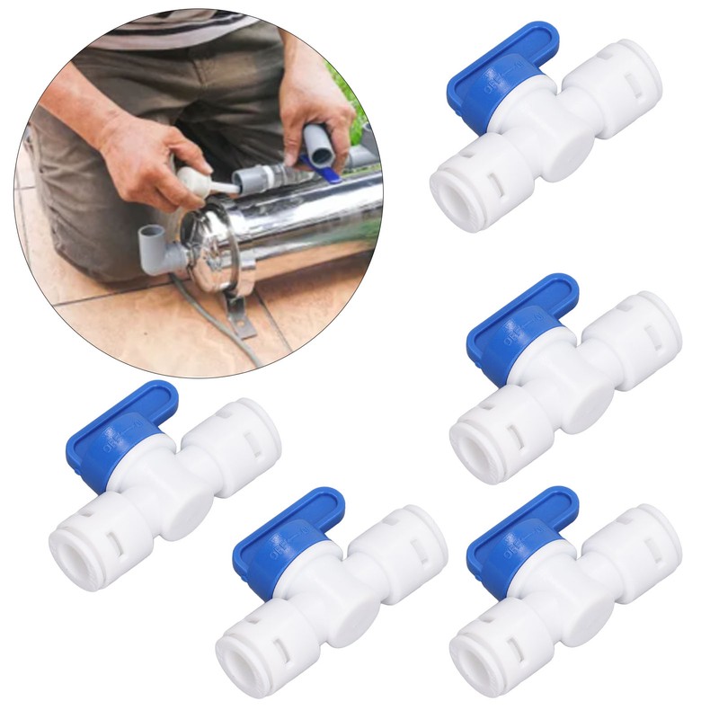 10Pcs Inline Shut Off Ball Valve 3/8in OD Plastic Quick