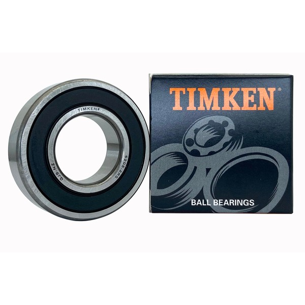 2PACK TIMKEN 6205-2RS Double Rubber Seal Bearings 25x52x15mm Pre-Lubricated and Stable Performance and Cost Effective Deep Groove Ball Bearings