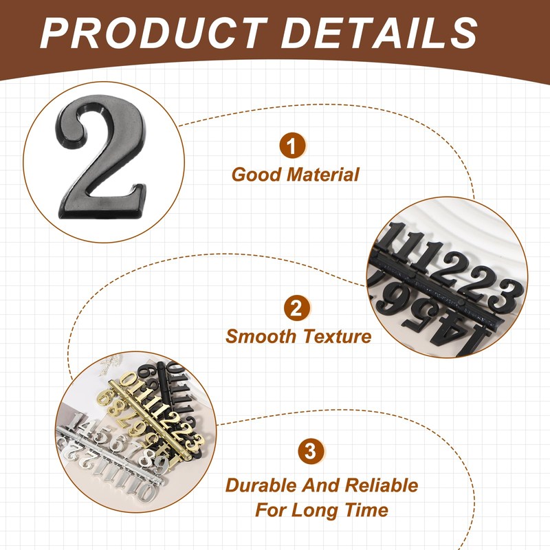 sourcing map 1 Set Clock Numbers, Arabic Clock Numbers Kit