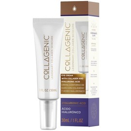 Crema Contorno de Ojos 30 ml Acido Hialuronico, Colageno Hidrolizado - COLLAGENIC Skin Care Crema Facial Hidratante Antiarrugas Corrector de Ojeras para Bolsas, Líneas de Expresión y Patas de Gallo