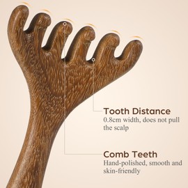 Wooden Scalp Massager Ergonomic Massaging Comb & Foot Acupoint Tool Natural Wood Craft for Hair Care and Relaxation