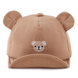 MniJiza Baby Bear Hat Kids Girls Boys Sun Hat Spring Summer Sun Hat, brown